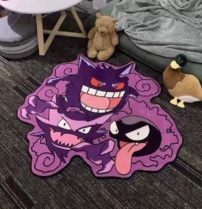 Alfombra 3D de Personajes Pokémon Inspirada en Anime – Perfecta para Dormitorios y Salones